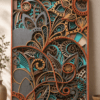 Embercut Studio 10-Layer 3D Paisley Mandala Wooden Wall Art – Bohemian Floral Relief (500 x 363 mm)