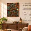 Handcrafted multilayer wooden mandala wall art displayed in a modern living room
