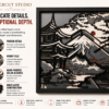 Embercut Studio 6-Layer 3D Mount Fuji & Pagoda Wooden Wall Art – Japanese Landscape Relief (575 x 575 mm)