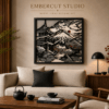 Embercut Studio 6-Layer 3D Mount Fuji & Pagoda Wooden Wall Art – Japanese Landscape Relief (575 x 575 mm)