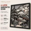 Mount Fuji wall art features – 6 laser-cut layers, 575 x 575 mm