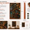 Paisley mandala wooden wall art size guide – 500 x 363 mm, 30 mm deep Paisley mandala wooden wall art size guide – 500 x 363 mm, 30 mm deep